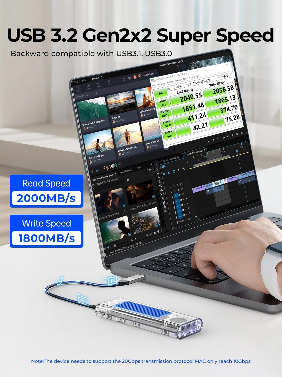 ORICO 20Gbps M.2 NVMe SSD Case - огляд і ціна Thunderbolt 4 External Ssd 4Tb